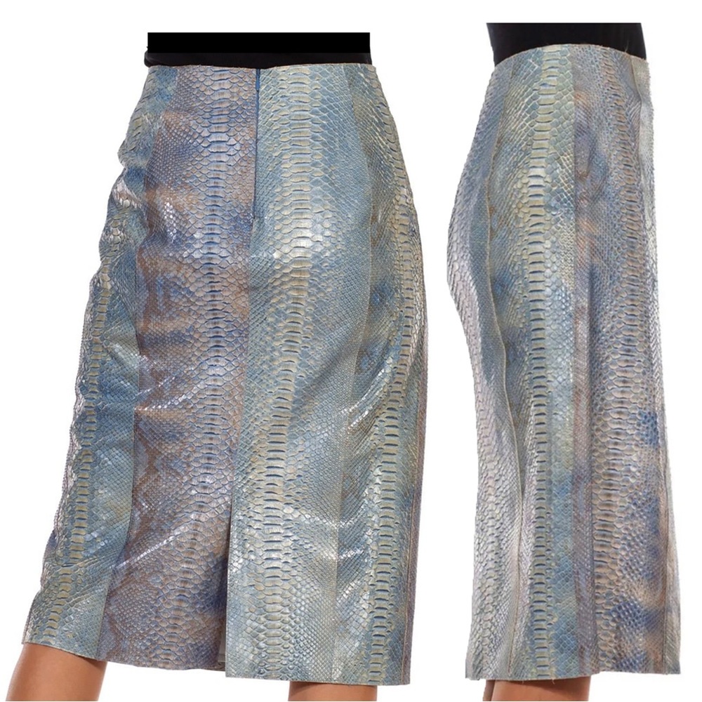 1990s Calvin Klein Light Blue 100% Snake Skin.